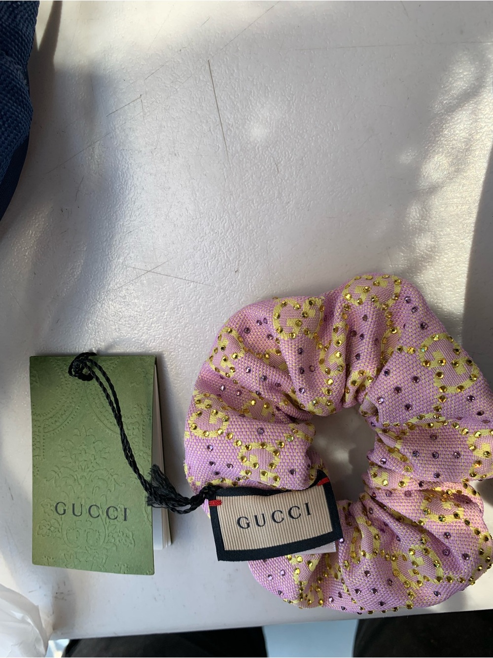 Gucci Pink Scrunchie with Gold Logo Embellishment - Picture 7 of 12